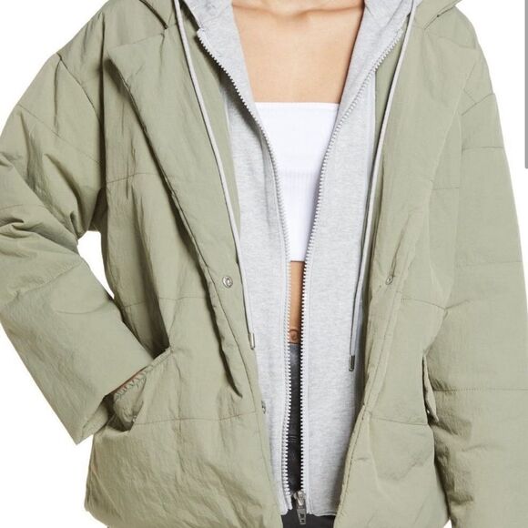 NWT Blank NYC Fair Shake Hooded Jacket Mixed Media Black- Size Medium - Picture 3 of 15